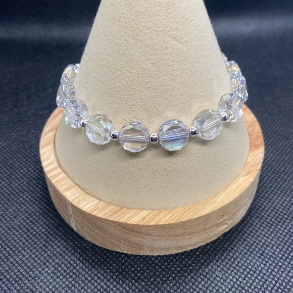 🩶ALEX AND ANI🩶Ice Disco Beaded Bangle in Shiny Silver/NWOT - Picture 2 of 6
